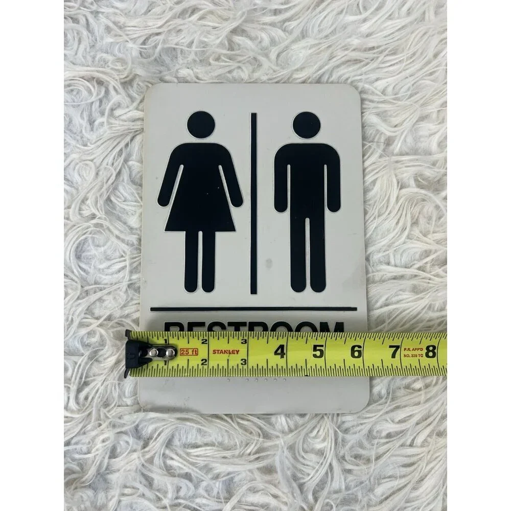 Restroom Sign for Business - ADA Compliant Braille Bathroom Sign with Double